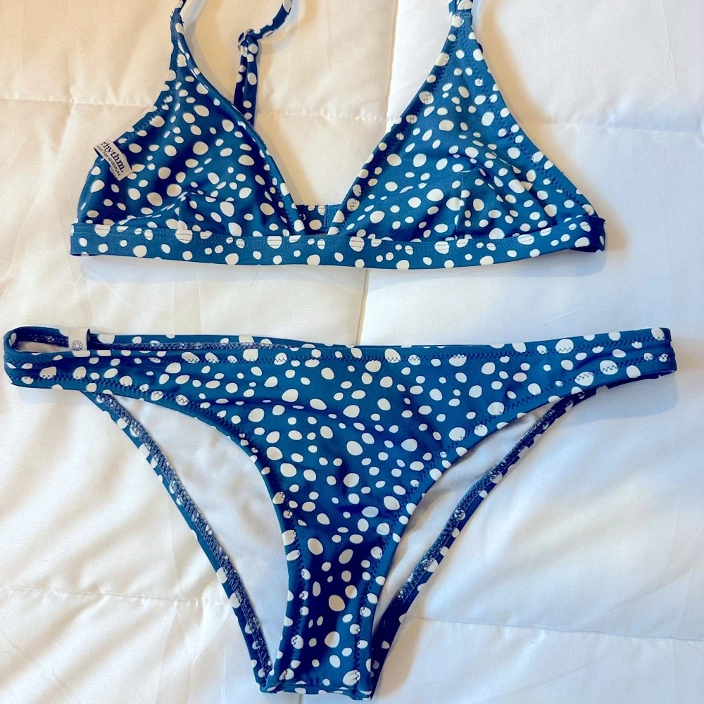 Rhythm Blue and White Polka Dot Bikini - Picture 1 of 2
